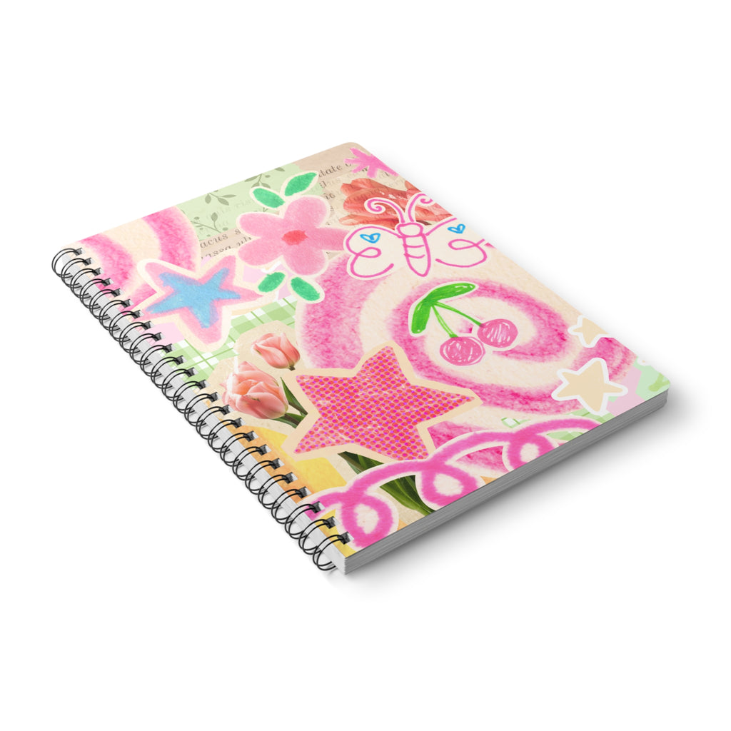 Pink Swirly A5 Spiral Notebook