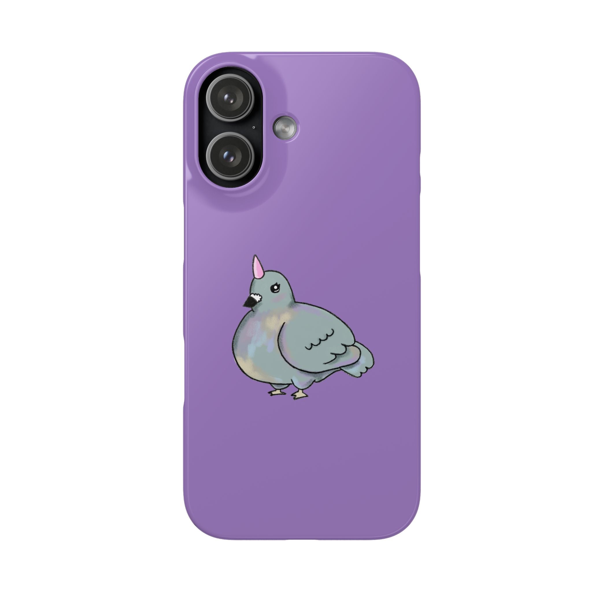 Purple Unicorn Pigeon Snap Phone Case