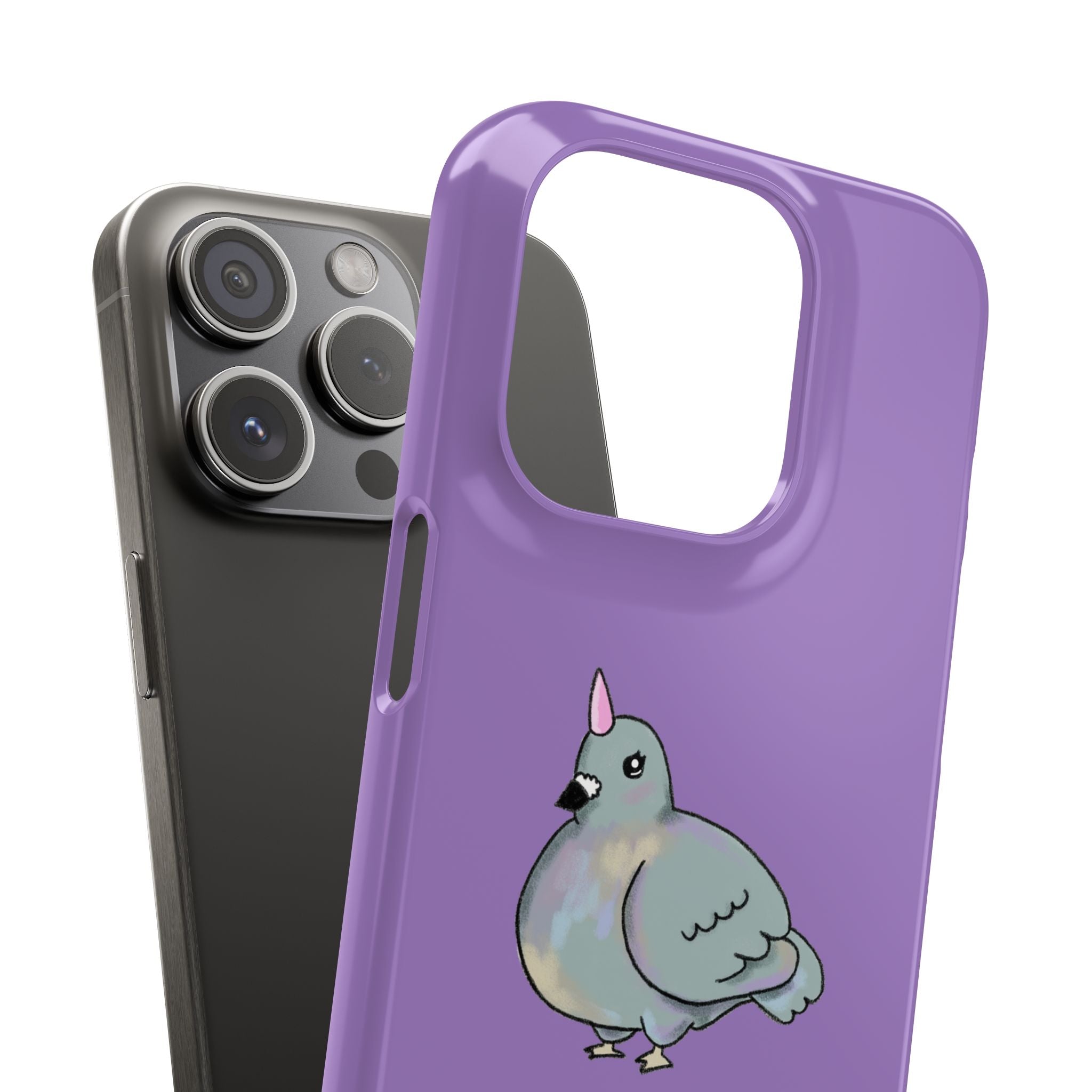 Purple Unicorn Pigeon Snap Phone Case