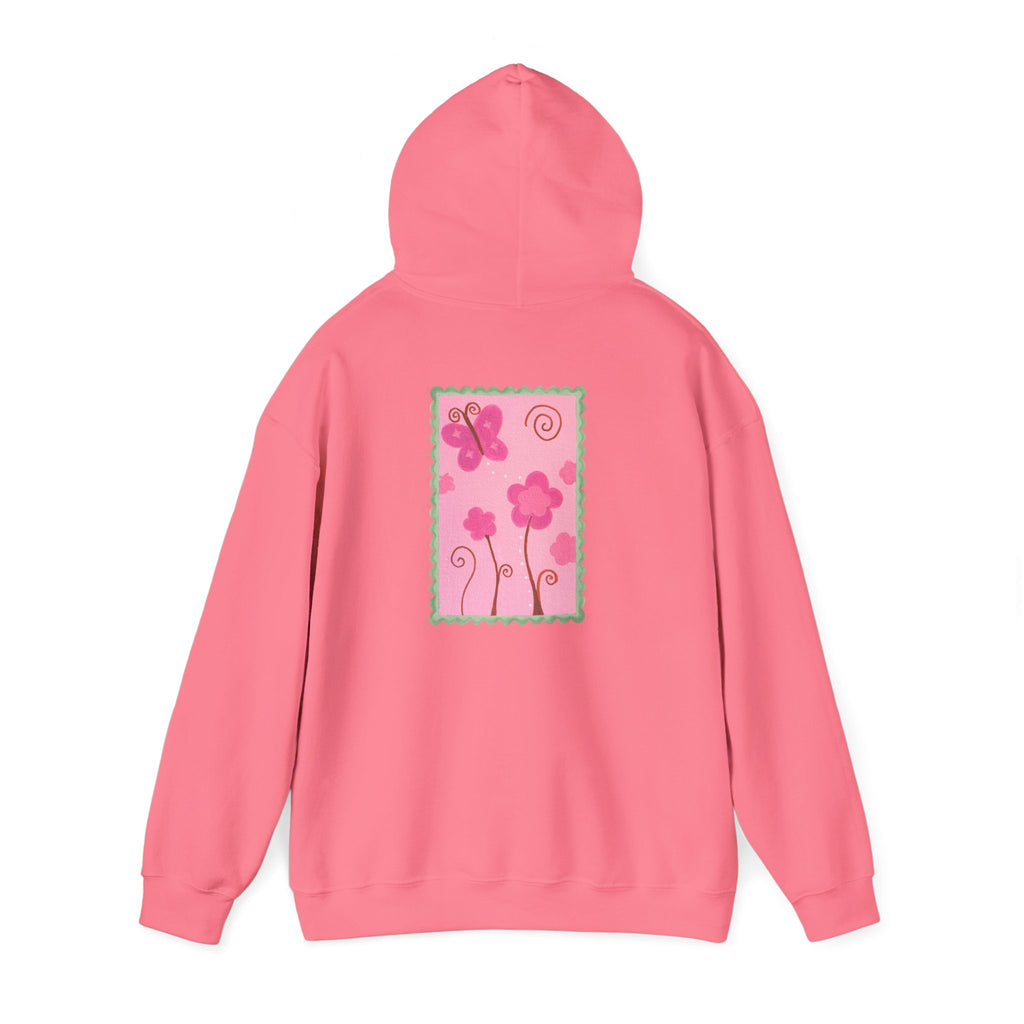 Pink whimsical flower hoodie