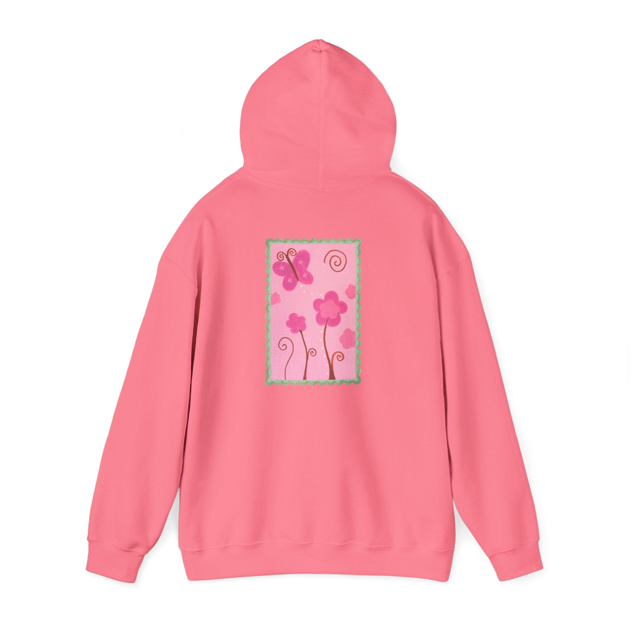 Pink whimsical flower hoodie