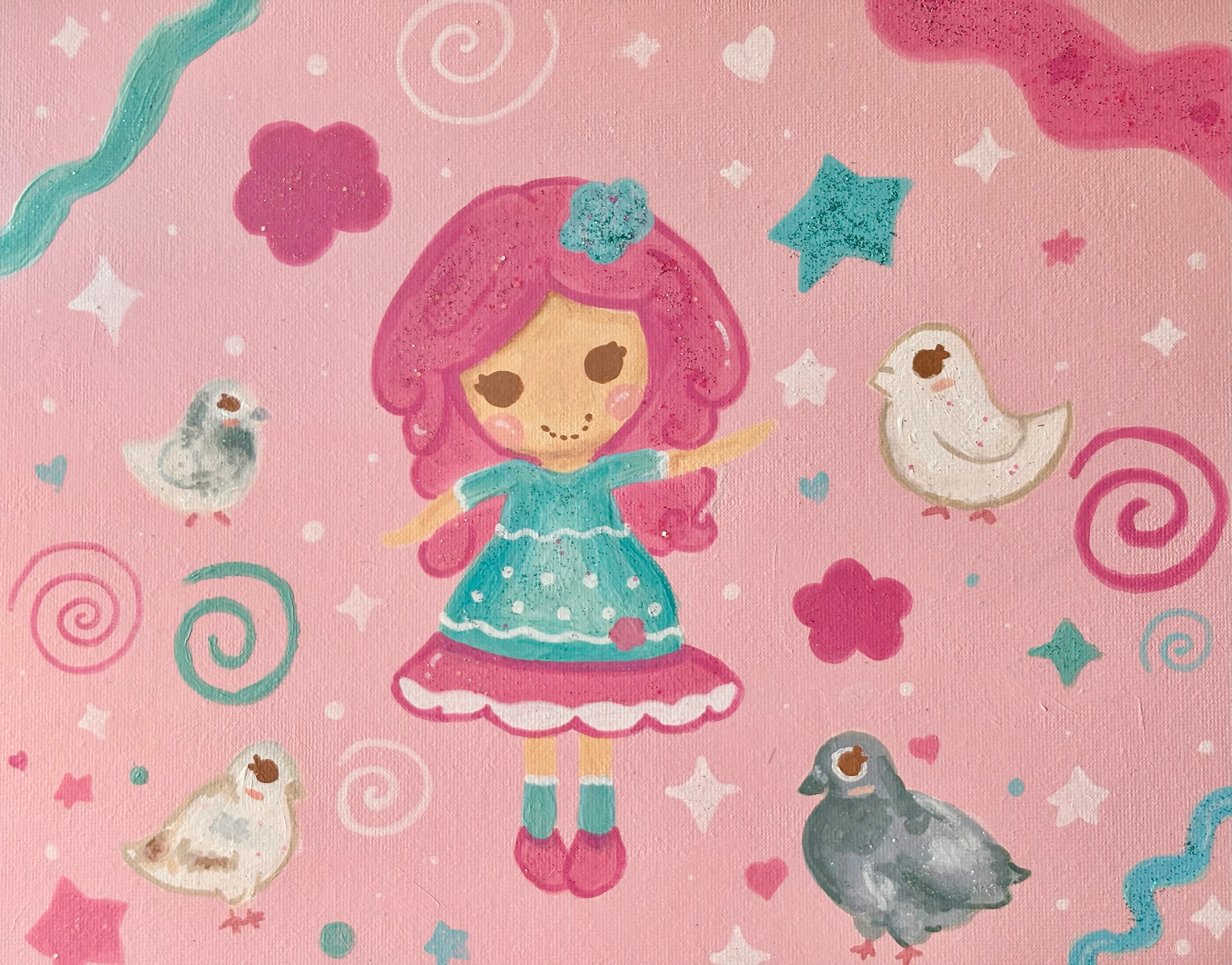 Pigeon Painting - COMMISSION