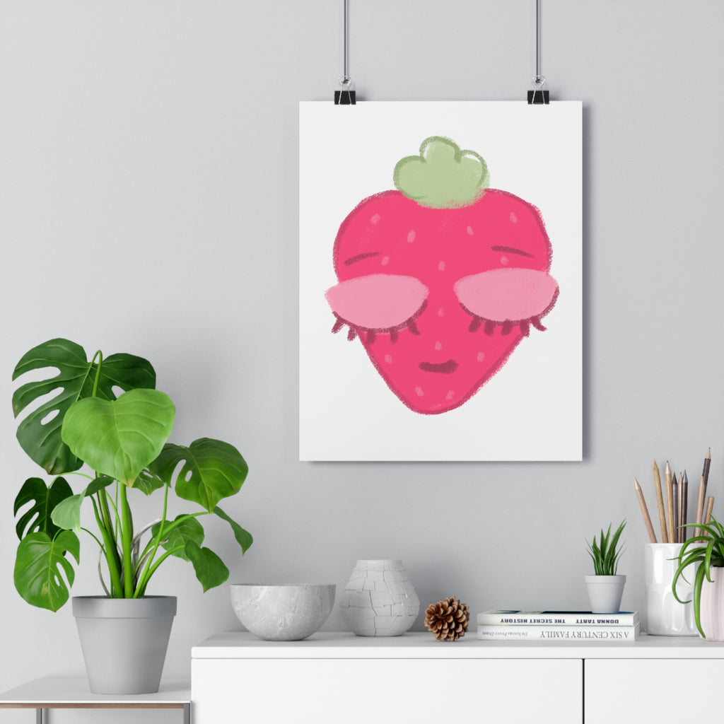 Strawberry Lashes Paper Poster