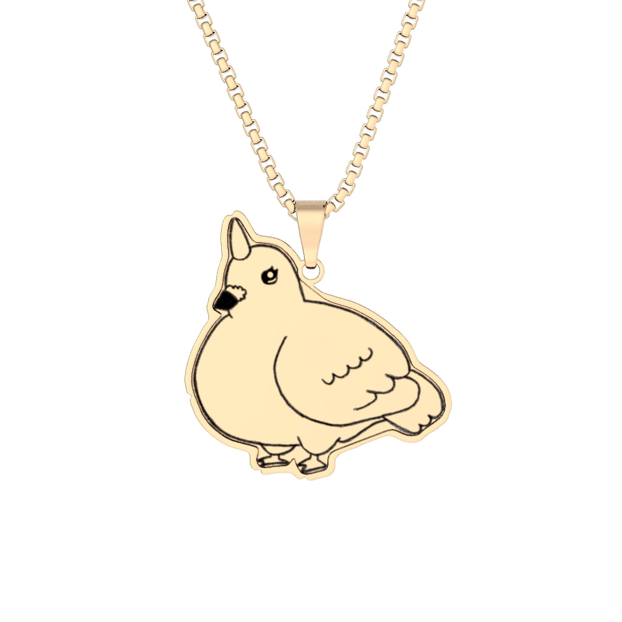 Unicorn Pigeon Photo Pendant Necklace