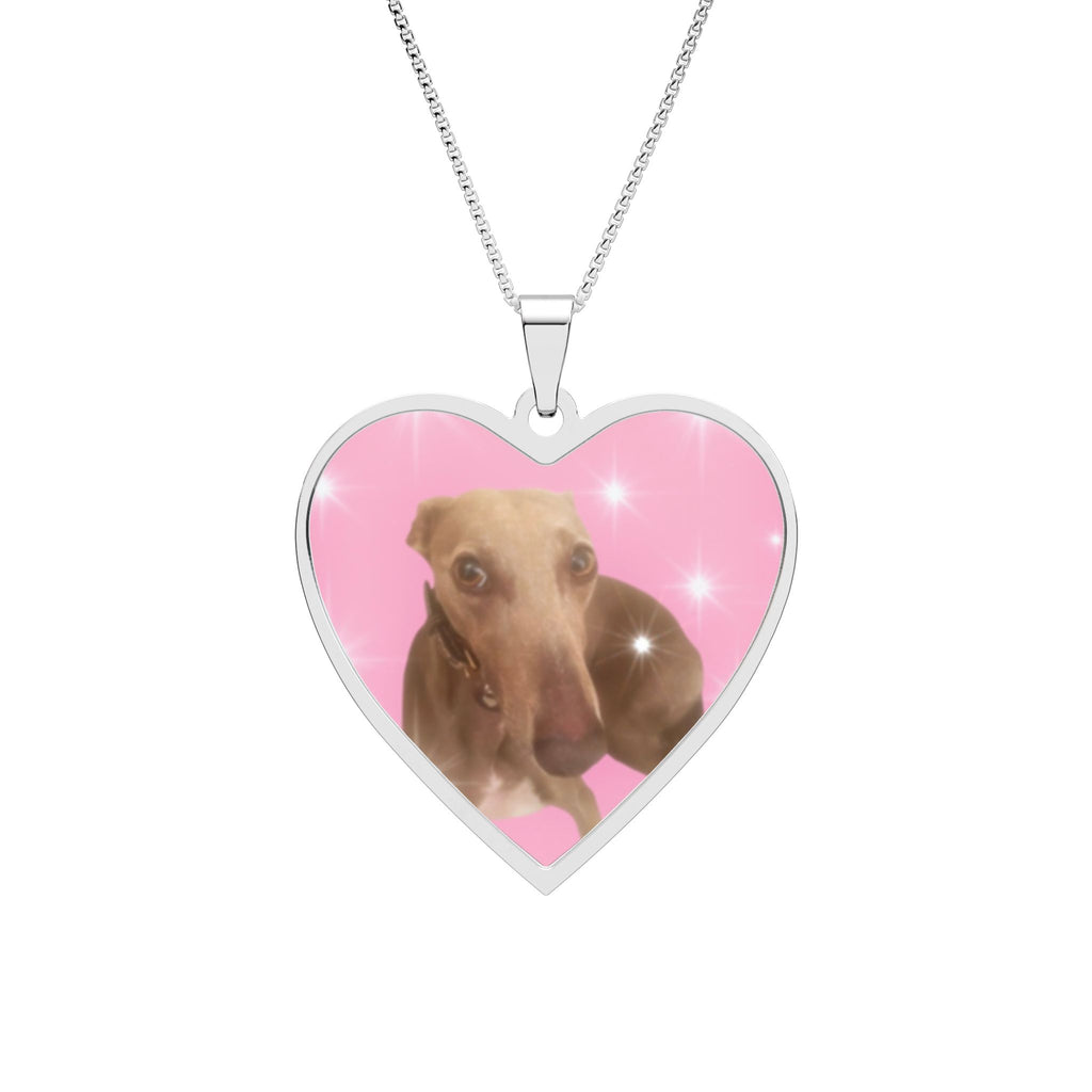 Whippet Dog Heart Photo Pendant
