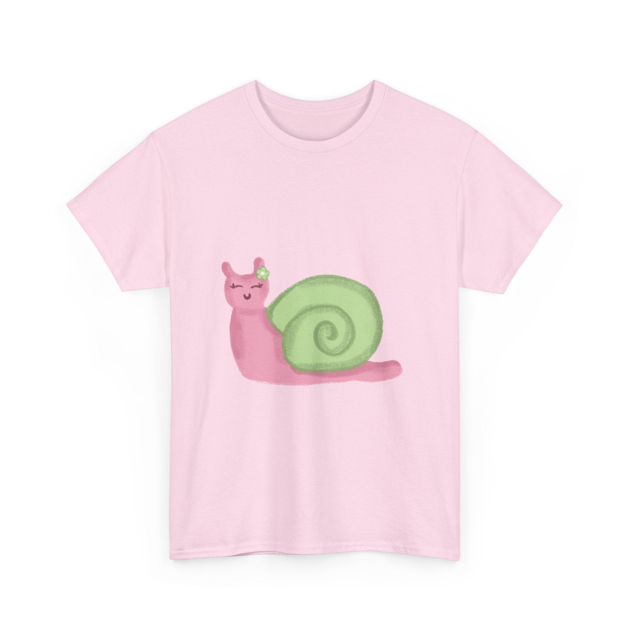 Pink and Green Snail Cotton Tee