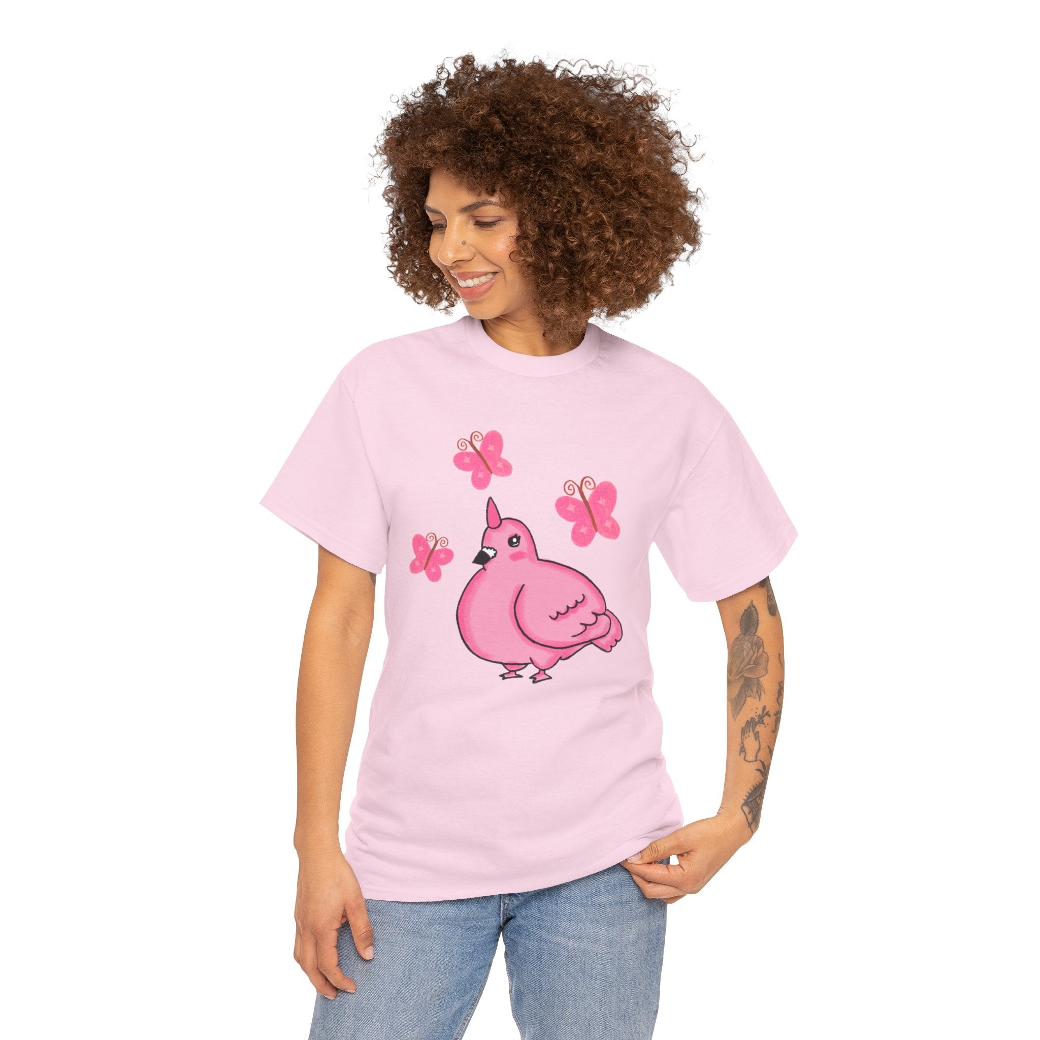 Pink Butterfly Unicorn Pigeon Shirt