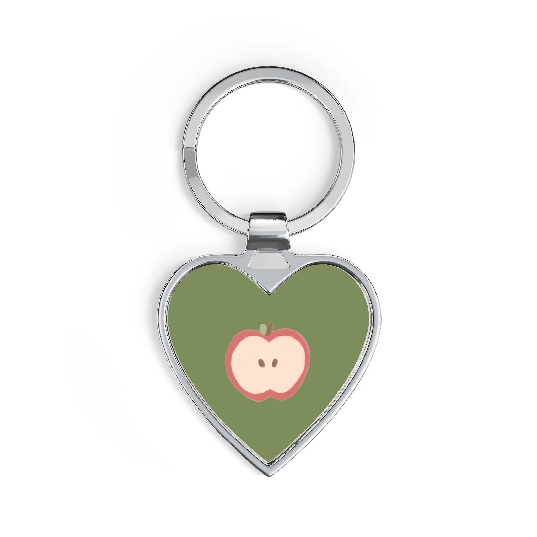 Apple Heart Keychain