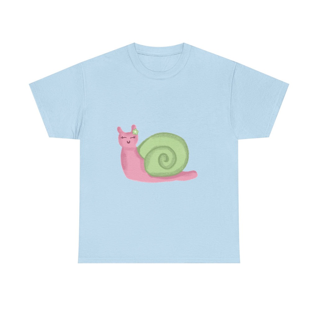 Pink and Green Snail Cotton Tee