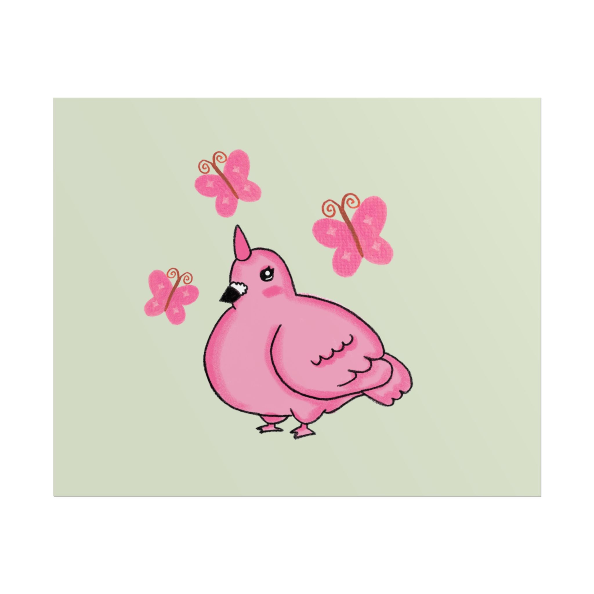 Unicorn Pigeon Butterfly Rolled Poster