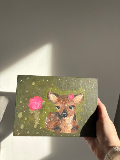Autumn deer painting