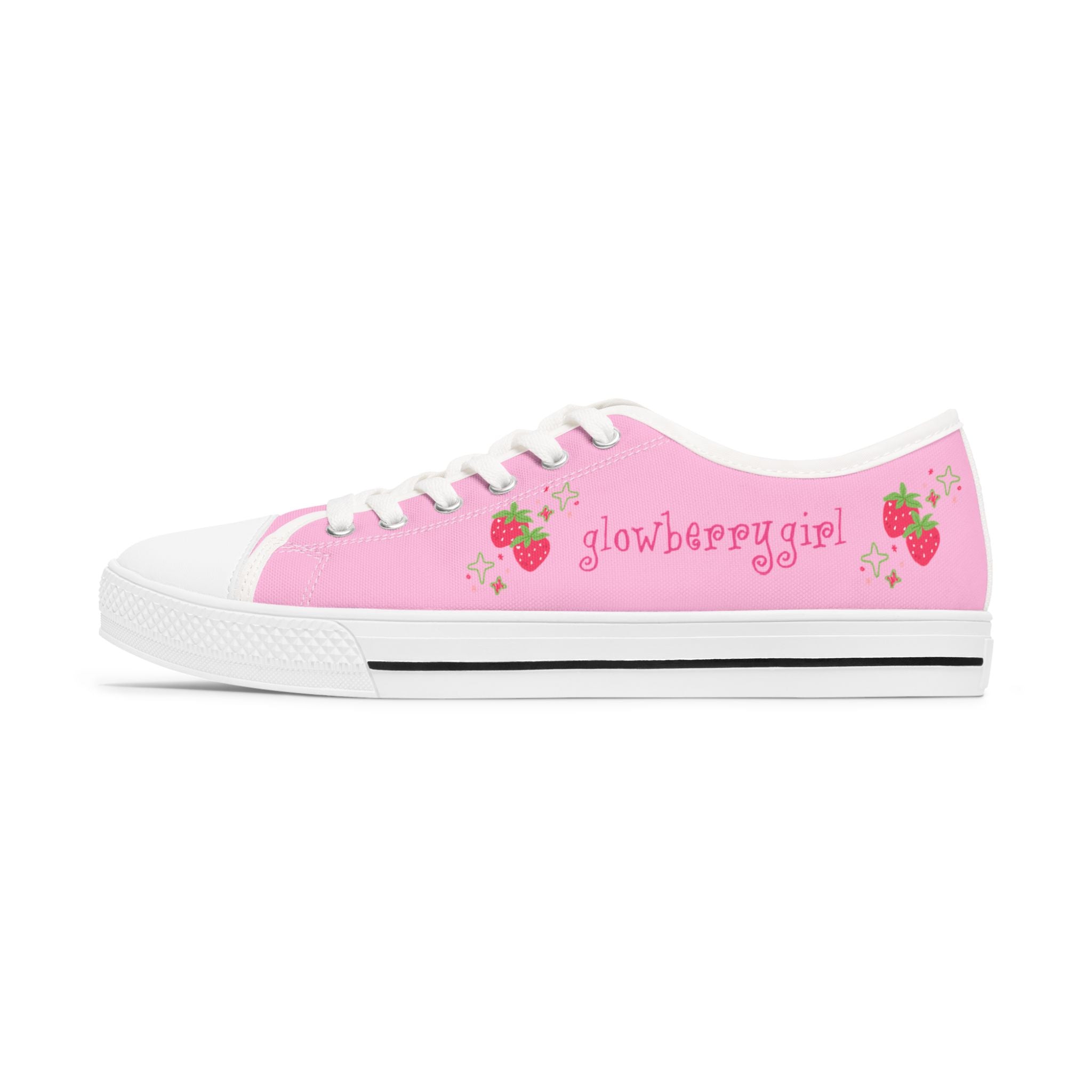 Pink Strawberry Women's Low Top Sneakers