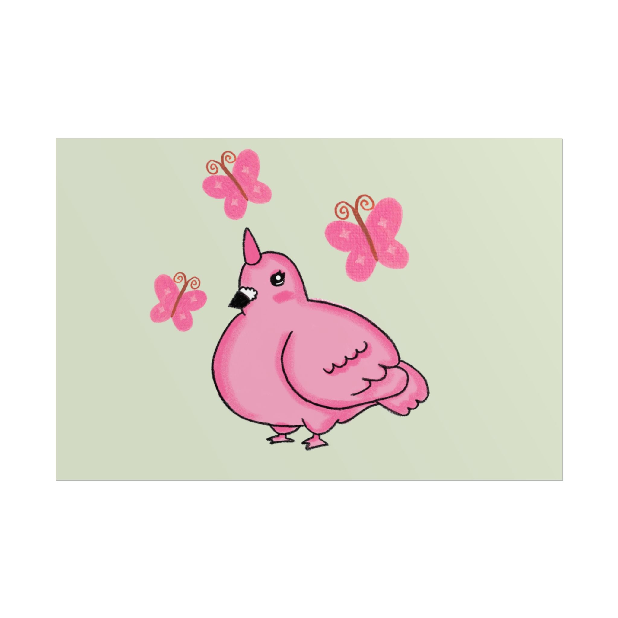 Unicorn Pigeon Butterfly Rolled Poster