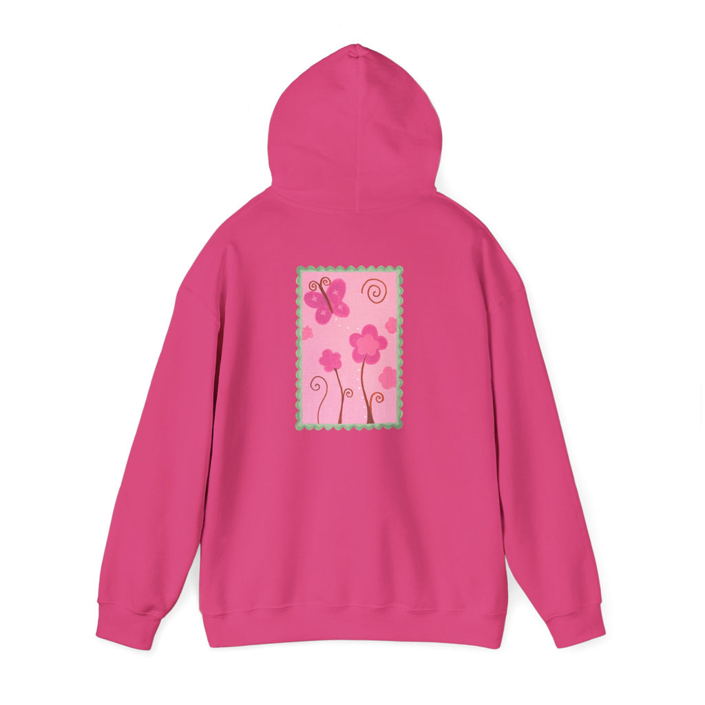 Pink whimsical flower hoodie