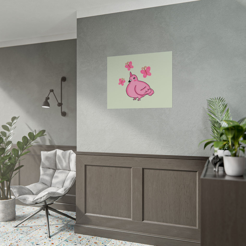 Unicorn Pigeon Butterfly Rolled Poster