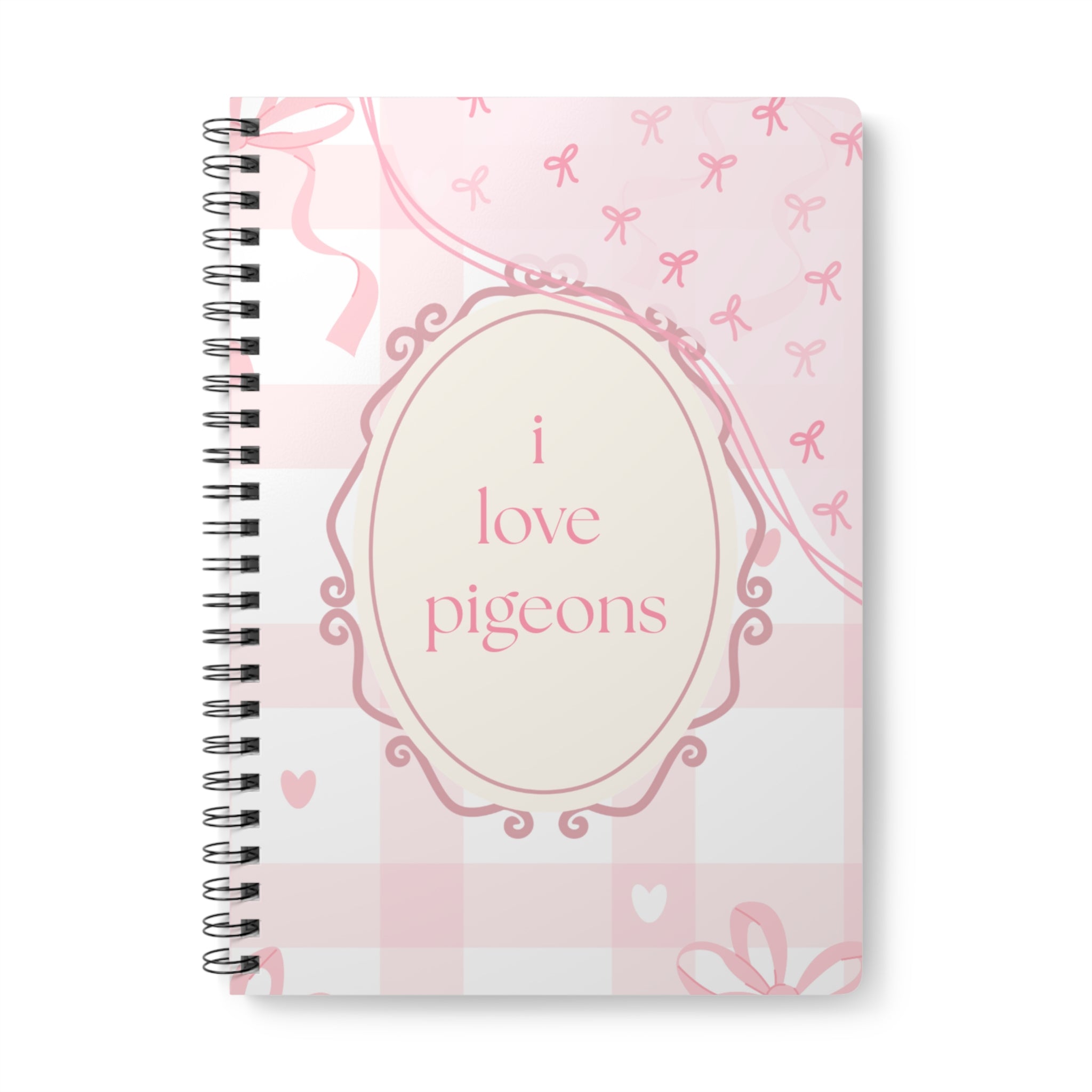 A5 Pink 'I Love Pigeons' Spiral Notebook
