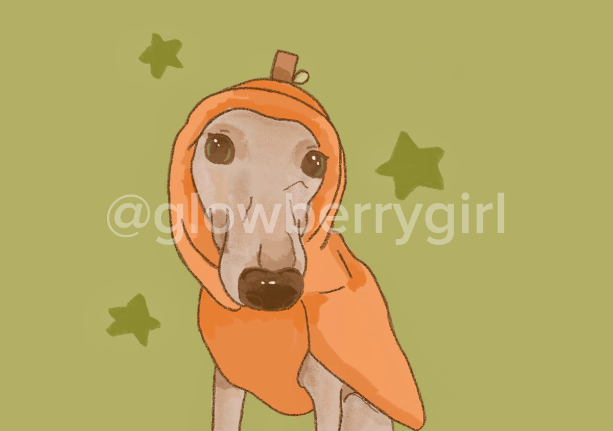 Pumpkin greyhound print