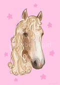 Horse in pink print