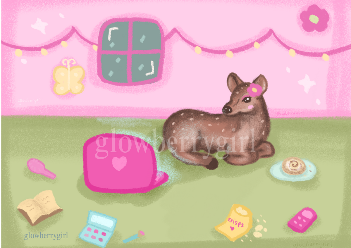 Pink bedroom print
